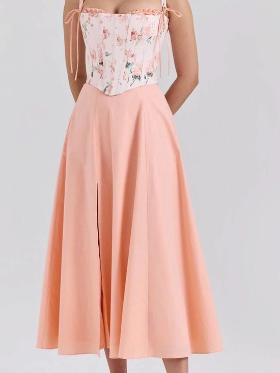 House of CB Dresses & Skirts - House of CB Seren Floral Corset Maxi Dress Pink Like New